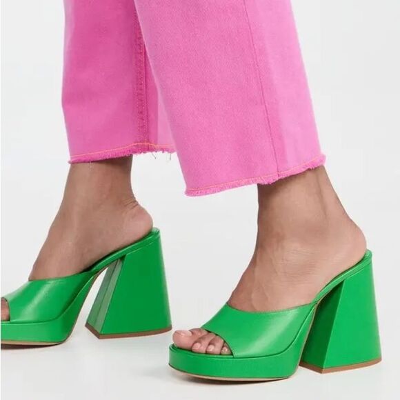 Simon Miller F229 Slice High Heel Sandals in Green, New, Size 36 - Picture 2 of 16